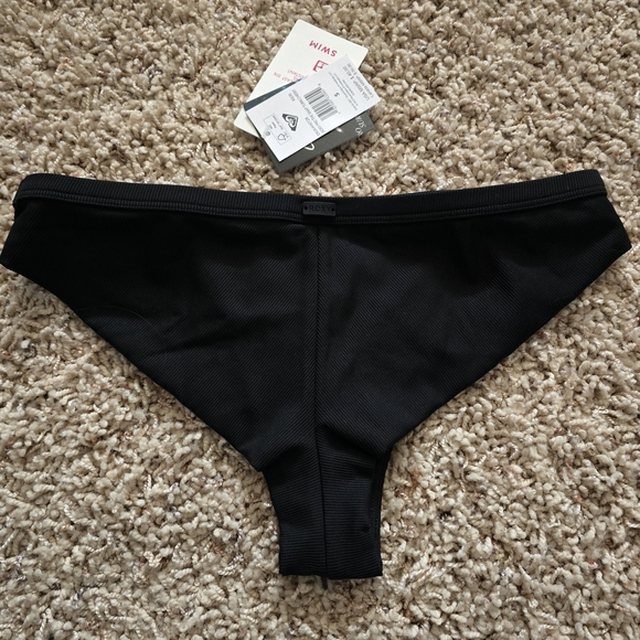 NWT Women's Roxy Pro The Snap Turn Cheeky Bikini Swim Bottom Black - S - Picture 5 of 7